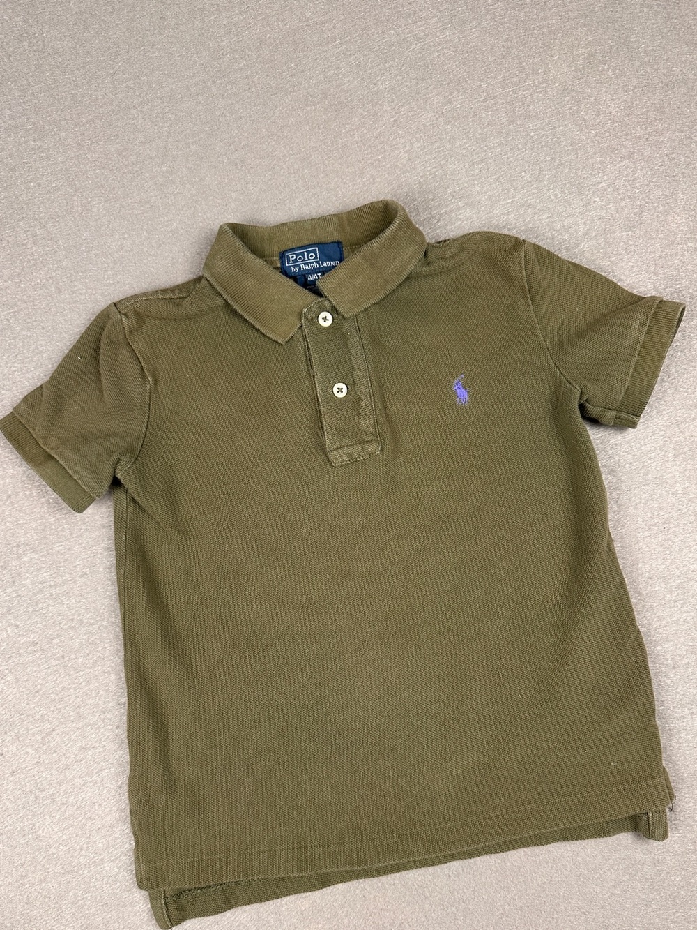 Polo by Ralph Lauren Olive Green Polo with Purple Pony 4T